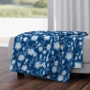 Classic blue tones flower pattern