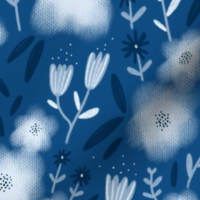 Classic blue tones flower pattern