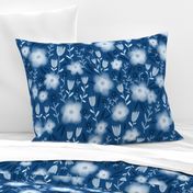 Classic blue tones flower pattern