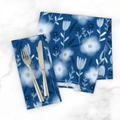 Classic blue tones flower pattern