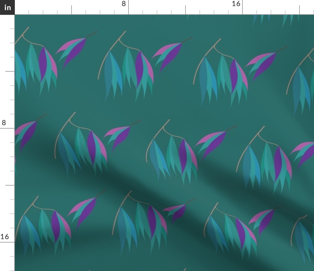 Eucalypt leaves teal