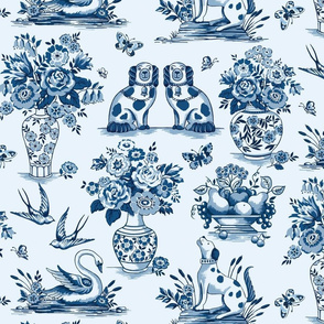 China Blue Fabric, Wallpaper and Home Decor | Spoonflower