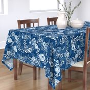 Classic blue papercut roses/large scale