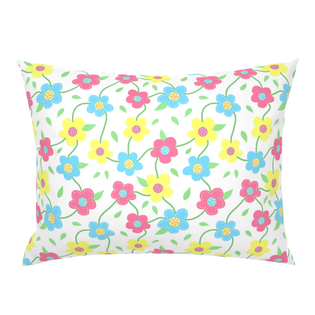 Floral Spring Delight! Pastels on white, large