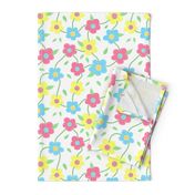 Floral Spring Delight! Pastels on white, large