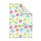 Floral Spring Delight! Pastels on white, large