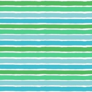 6" Blue and Green Summer Stripes