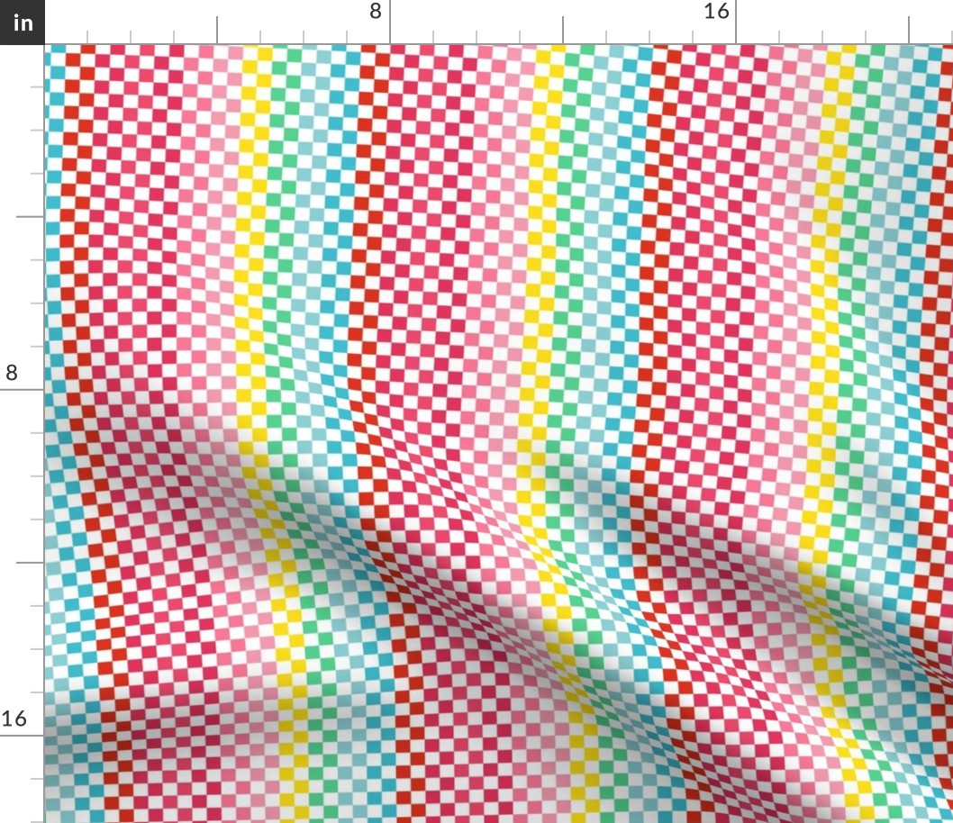 6" Rainbow Checkered Pattern