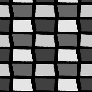 North Dakota State Shape Pattern Black and White