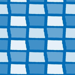 North Dakota State Shape Pattern Blue and White