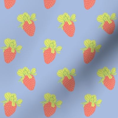 Periwinkle-Strawberries 2.6x3.6