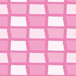 North Dakota State Shape Pattern Pink and White 