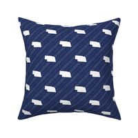 Nebraska State Shape Pattern Dark Blue and White Stripes