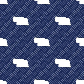 Nebraska State Shape Pattern Dark Blue and White Stripes