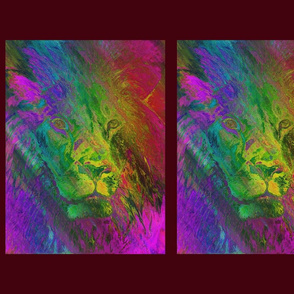TROPICAL LION FELINE 2 panels per fat quarter PSMGE