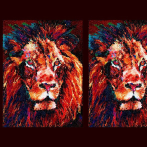 panel glass mosaic lion copper brown 2 panels per fat quarter PSMGE