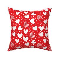 Valentine's day hearts red and white cute - Valentines Day - Valentines Day Fabric