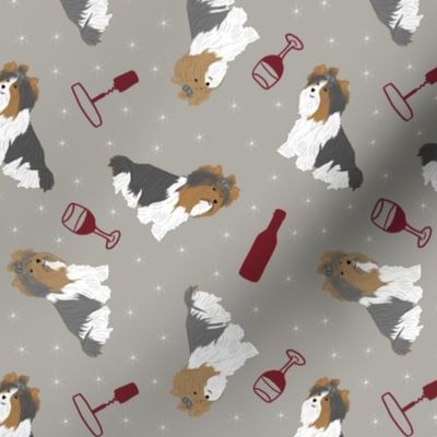Tiny Biewer terriers - wine