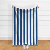 Classic Blue and White Circus Big Top 3" Vertical Stripes