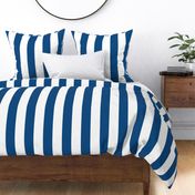 Classic Blue and White Circus Big Top 3" Vertical Stripes