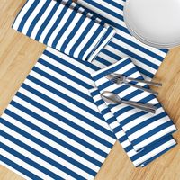 Classic Blue and White 3/4 inch Horizontal Deck Chair Stripes