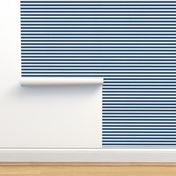 Classic Blue and White  1/2  inch thin Horizontal Picnic Stripes