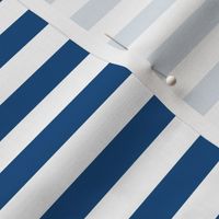 Classic Blue and White  1/2  inch thin Horizontal Picnic Stripes