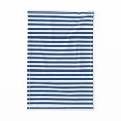 Classic Blue and White  1/2  inch thin Horizontal Picnic Stripes