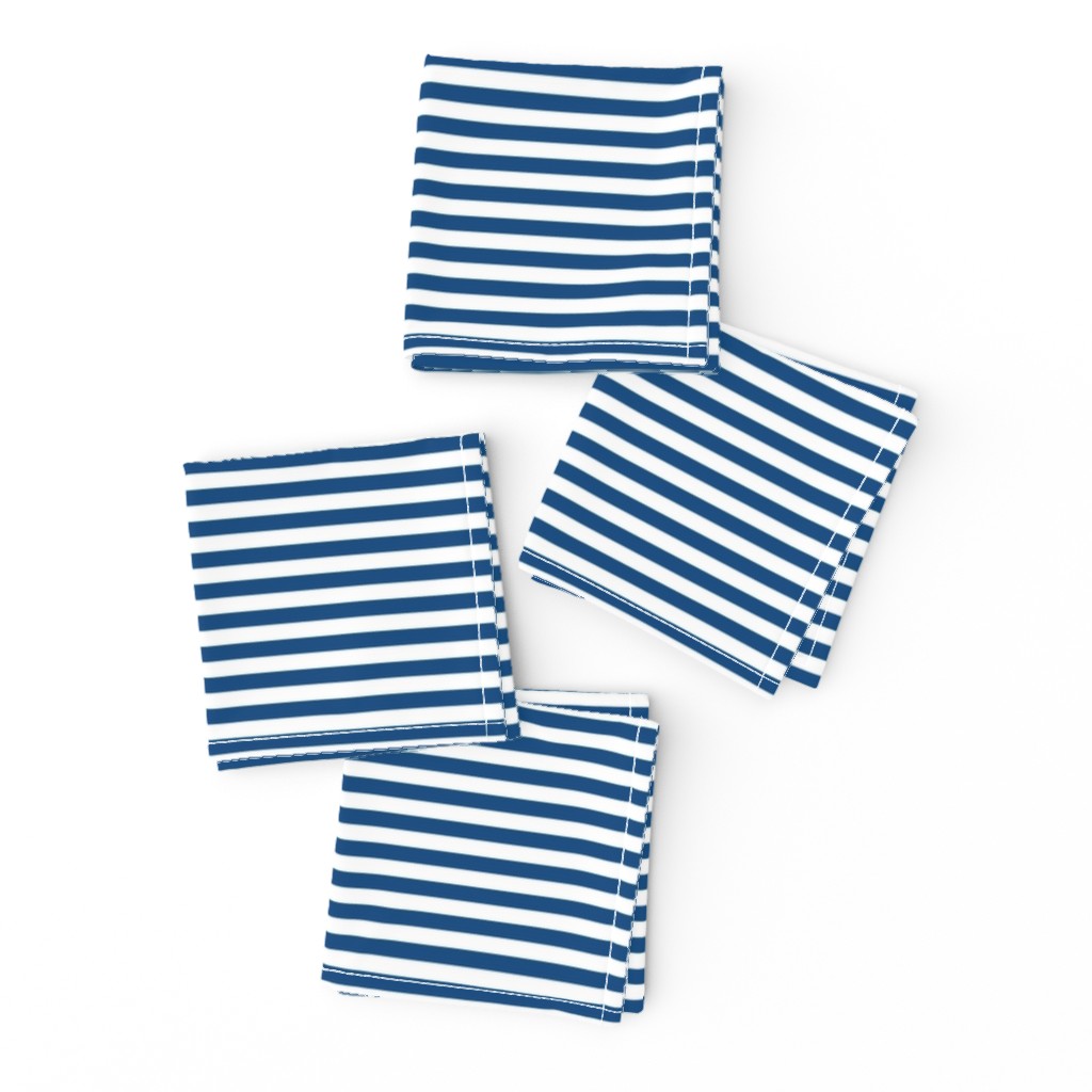 Narrow Horizontal ¼ inch Sailor stripes in Classic Blue and White