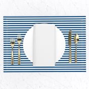 Narrow Horizontal ¼ inch Sailor stripes in Classic Blue and White