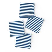 Narrow Horizontal ¼ inch Sailor stripes in Classic Blue and White