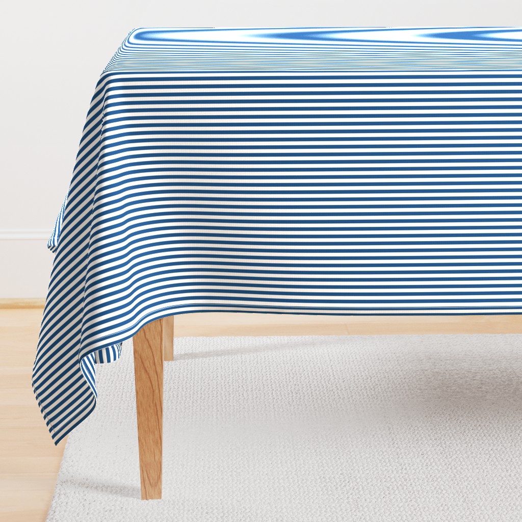  Narrow Vertical  ¼ inch Sailor Stripes in Classic Blue and White