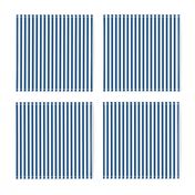  Narrow Vertical  ¼ inch Sailor Stripes in Classic Blue and White