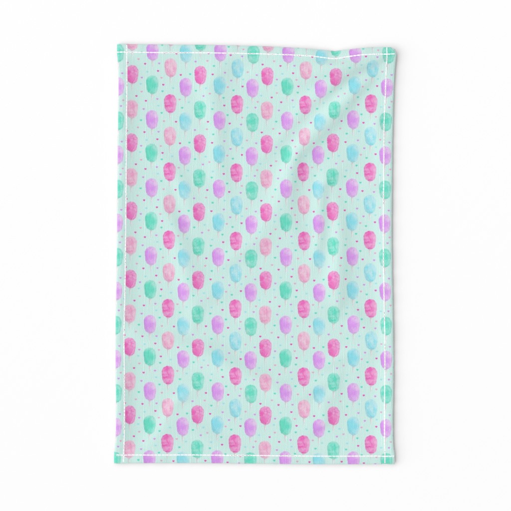 (1.5" scale) cotton candy on light green with hearts C20BS