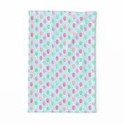 (1.5" scale) cotton candy on light green with hearts C20BS