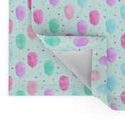 (1.5" scale) cotton candy on light green with hearts C20BS