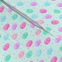 (1.5" scale) cotton candy on light green with hearts C20BS