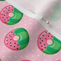 (1.5" scale) Watermelon donuts - pink polka dot - summer - fruit doughnuts - LAD20BS