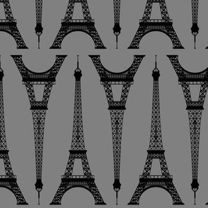 Six Inch Black Eiffel Towers on Medium Gray