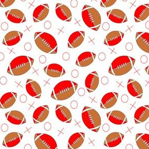 football half red on white