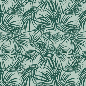 Emerald Palm leaves- Celadon Mint- Regular Scale