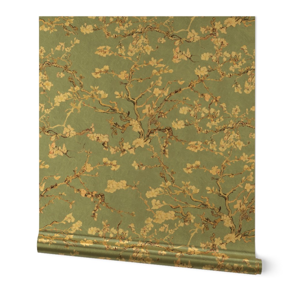 Vincent Van Gogh Almond Blossom in Slate Blue Sage Green Blush Pink