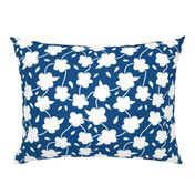 Floral Spring Delight! White on Classic Blue, large 