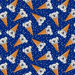 (1.25" scale) koala icecream cones - blue with dots C20BS