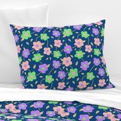 Floral Spring Delight! #2 Pastel colours on Classic Blue, large 