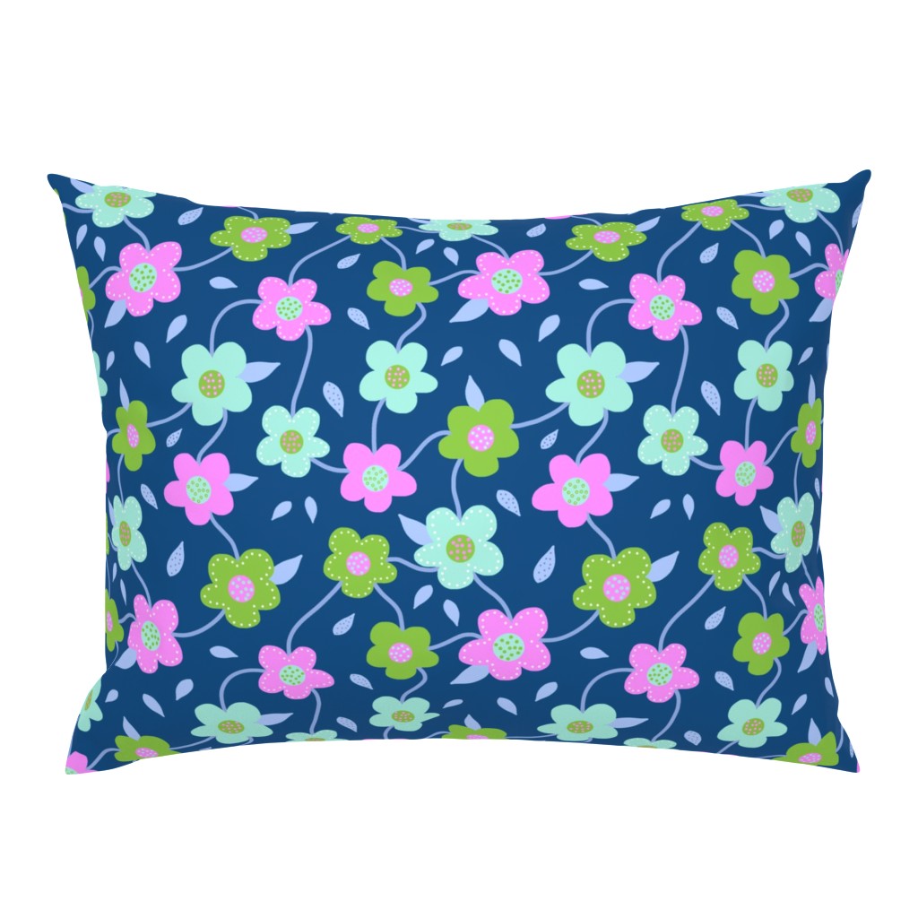 Floral Spring Delight! #4 Pastel colours on Classic Blue, large 