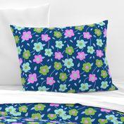 Floral Spring Delight! #4 Pastel colours on Classic Blue, large 