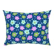 Floral Spring Delight! #4 Pastel colours on Classic Blue, large 