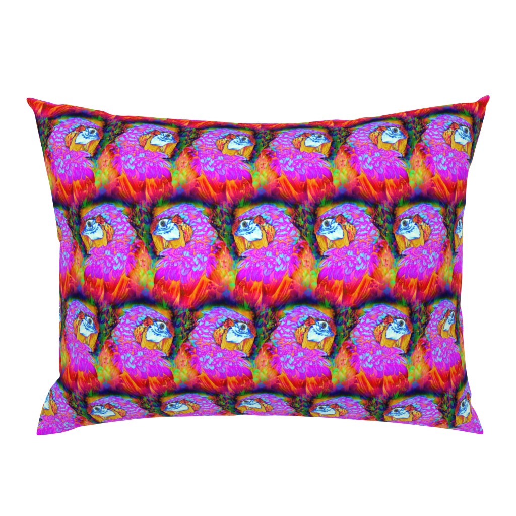 PARROT HEAD 2 ALTERNATE ROWS MULTICOLOR PINK SUMMER TROPICAL PSMGE