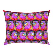 PARROT HEAD 2 ALTERNATE ROWS MULTICOLOR PINK SUMMER TROPICAL PSMGE